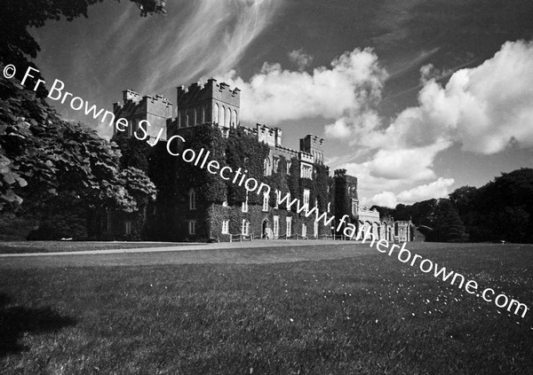 DUNSANY CASTLE  FROM SOUTH EAST  DISTANT VIEW WIDE ANGLE & RED FILTER